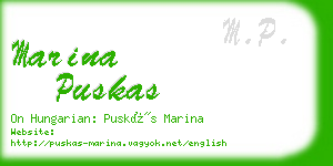 marina puskas business card